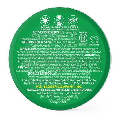 Anti-Bug Balm Tin DEET-Free Mosquito Repelling Balm