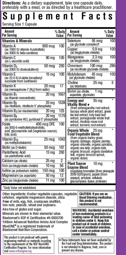 Maxi One Whole Food Based Multi (With Iron)