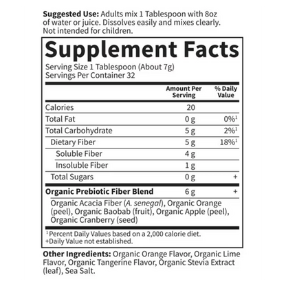 Dr. Formulated Organic Fiber 5g Prebiotic Fiber - Orange
