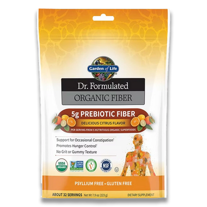Dr. Formulated Organic Fiber 5g Prebiotic Fiber - Orange