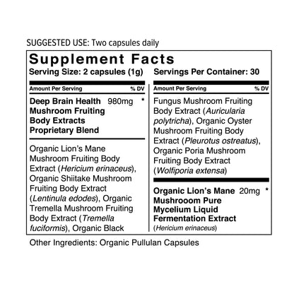 Deep Brain Health Mushroom Capsules