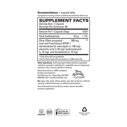 Olive Extract EP20 60 Capsules