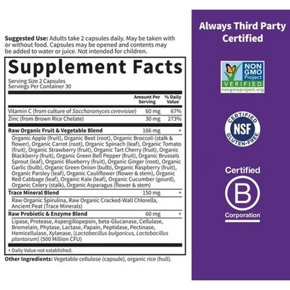 Vitamin Code Whole Food Raw Zinc 30mg