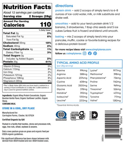Organic Whey Protein - Bourbon Vanilla