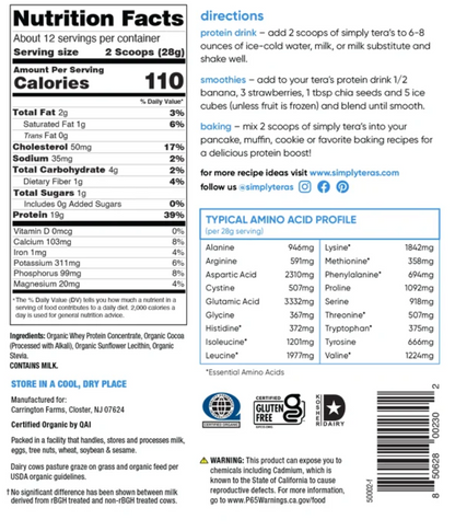 Organic Whey Protein - Dark Chocolate