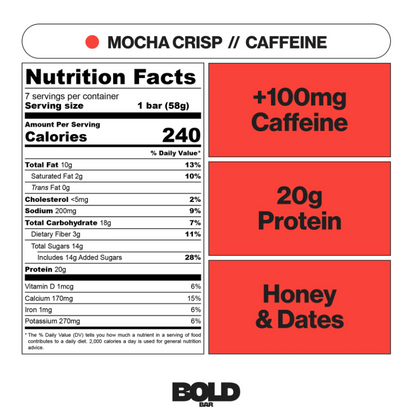 Mocha Crisp Bar - 100mg Caffeine