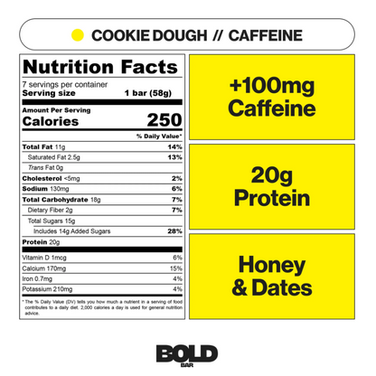 Cookie Dough Bar - 100mg Caffeine