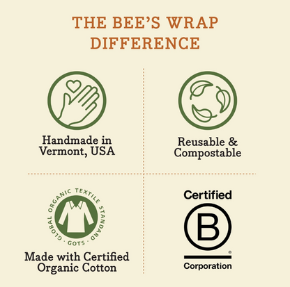 Bees Wrap Reusable Beeswax Food Wrap Roll - Herb Garden