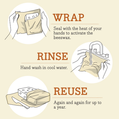 Bees Wrap Reusable Beeswax Food Wrap Roll - Herb Garden