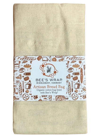 Bees Wrap Reusable Beeswax Lined Artisan Bread Bag - Natural