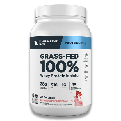 100% Grass-Fed Whey Protein Isolate - Strawberry Milkshake