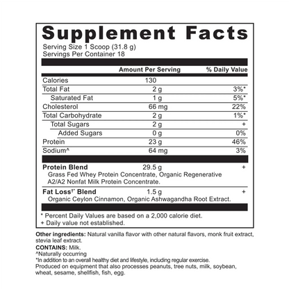 Whey Protein + Fat Loss Blend - Vanilla Cinnamon