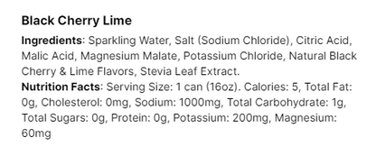 Black Cherry Lime Sparkling Electrolyte Water