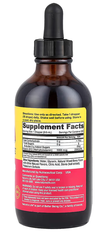 B-12 5000mcg Drops - Wild Berry