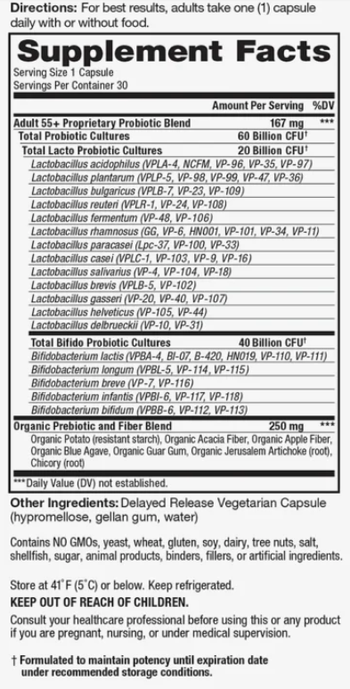 Adult 55+ Daily Probiotic 60 Billion