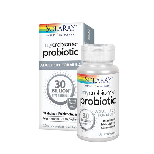 Solaray Sola Mycrobiome® Adult 50+ Probiotic – 50 Billion CFU | 30 Capsules | Pre Post & Probiotics