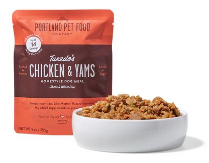 Tuxedo's Chicken & Yams Homestyle Dog Meal