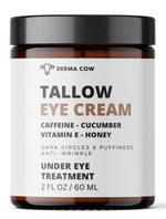 Tallow Eye Cream Infused Caffeine Honey Vitamin E & Cucumber