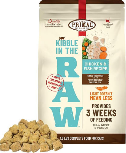 Feline Kibble in the Raw - Chicken & Fish Recipe