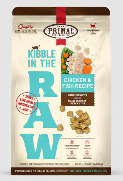 Feline Kibble in the Raw - Chicken & Fish Recipe