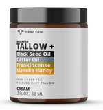 Derma Cow Whipped Tallow Balm – Black Seed Castor Oil Manuka Honey & Frankincense | 2 oz
