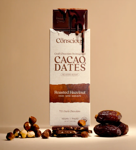 Date Sweetened Dark Chocolate - Roasted Hazelnut