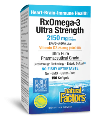 RxOmega-3 Ultra Strength 2150mg w/ Vitamin D3 (1000 IU)