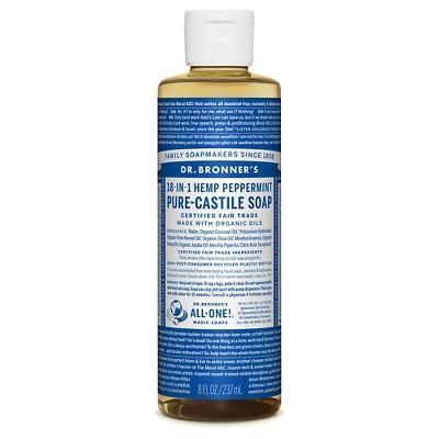 18 in 1 Hemp Pure Castile Soap Liquid - Peppermint