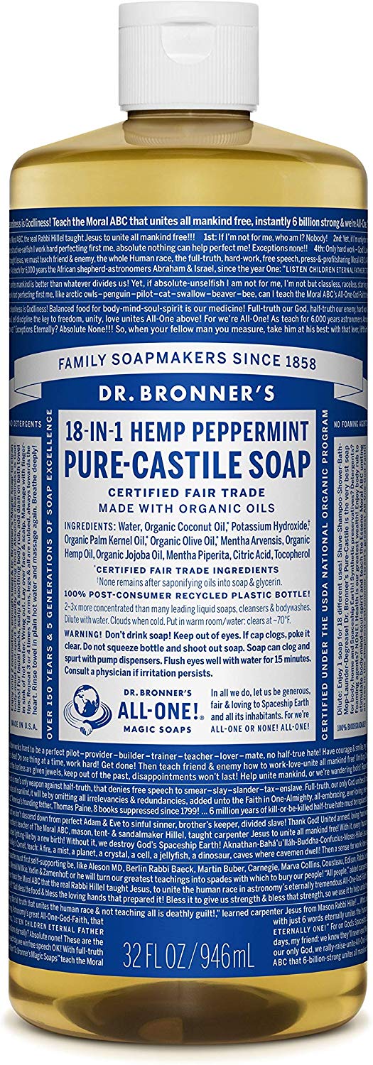 Dr.B Peppermint Liq. Soap 32 oz.