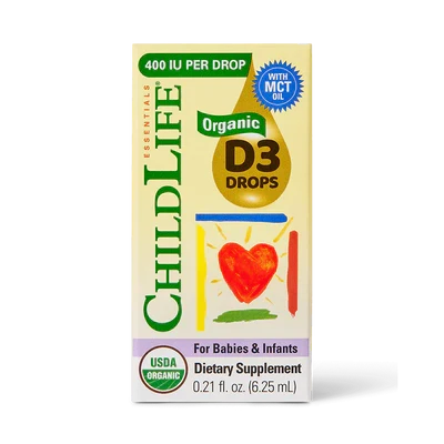 Organic Vitamin D3 Drops for Babies & Infants - Natural Berry Flavor